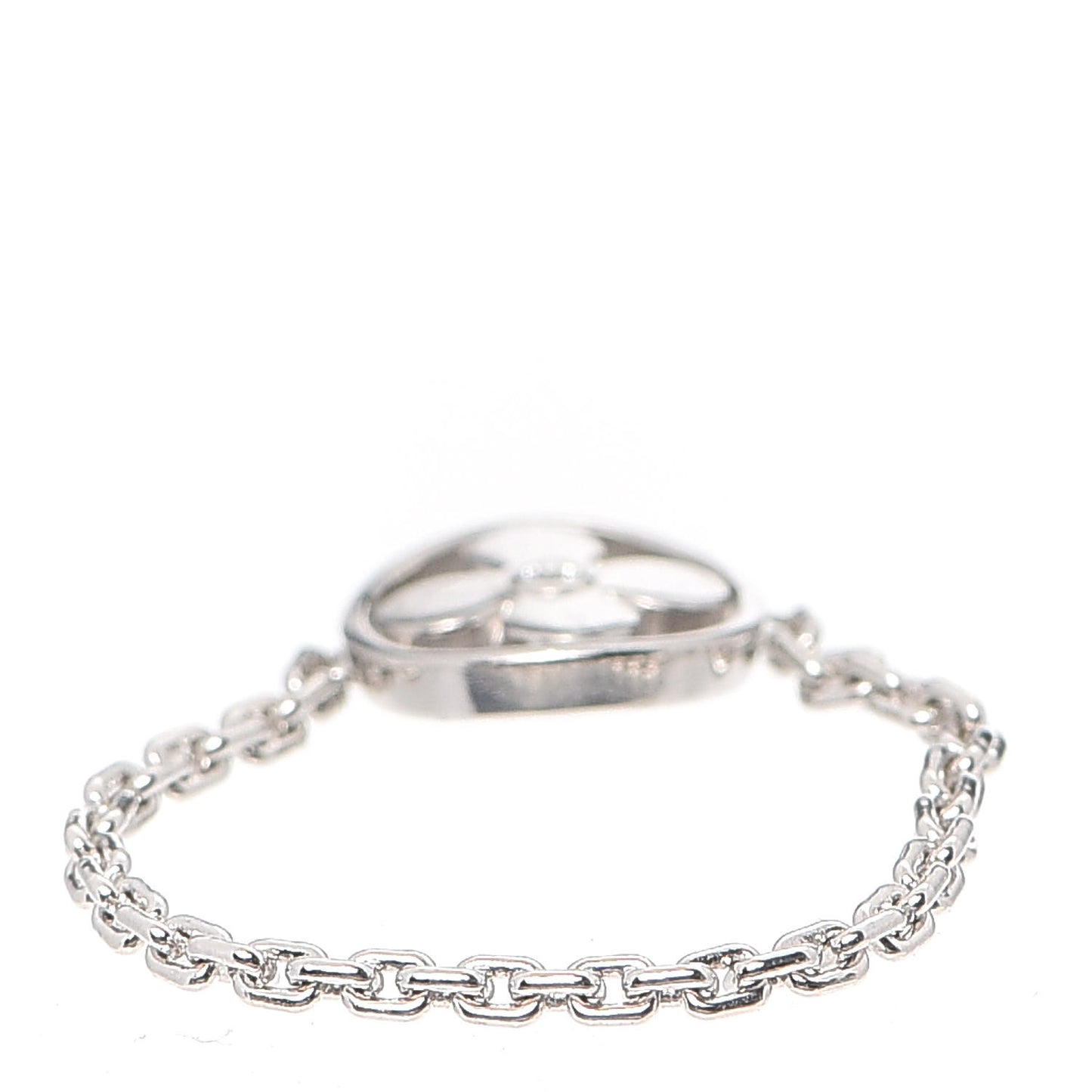 18K White Gold Diamond Idylle Blossom Chain Ring 53 6.25