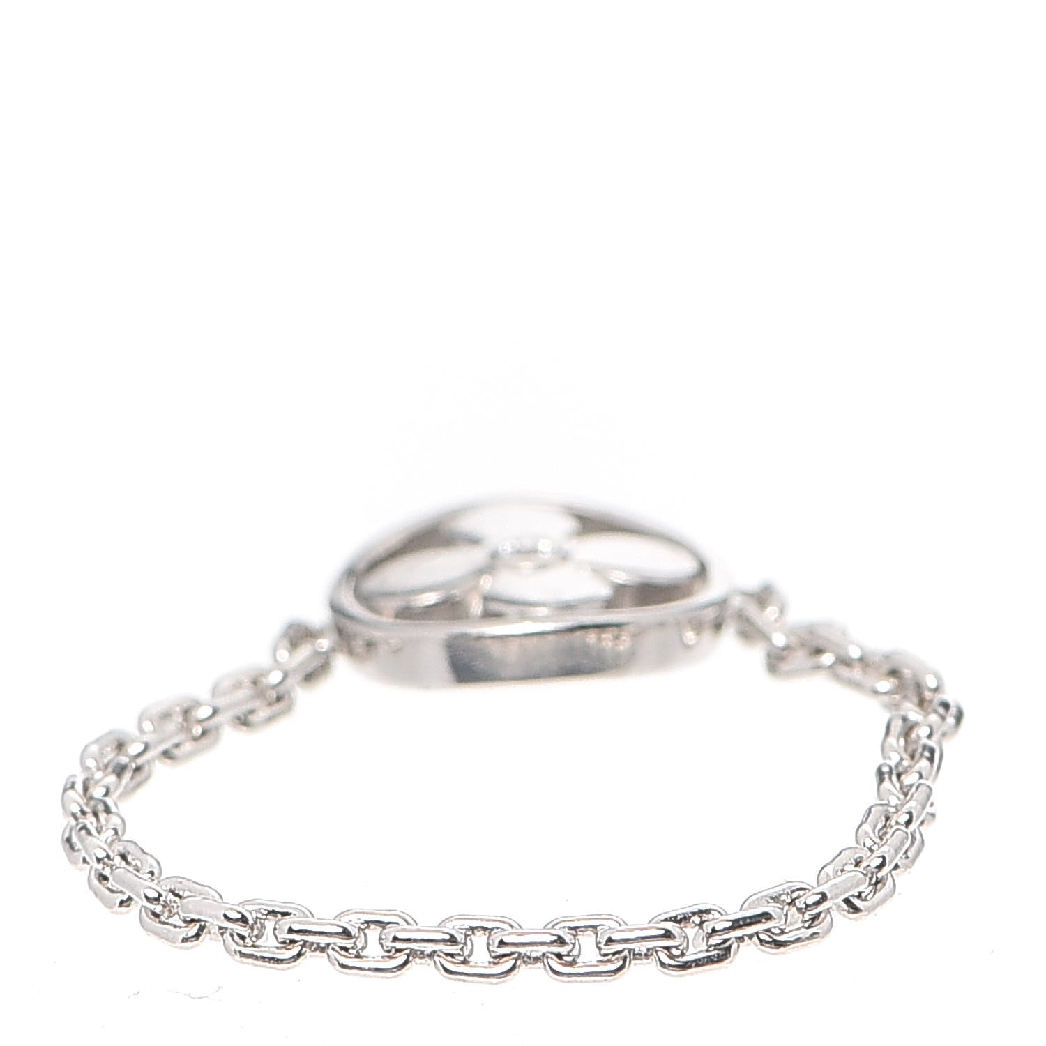 Louis Vuitton 18K White Gold Diamond Idylle Blossom Chain Ring 53 6.25 3 of 4