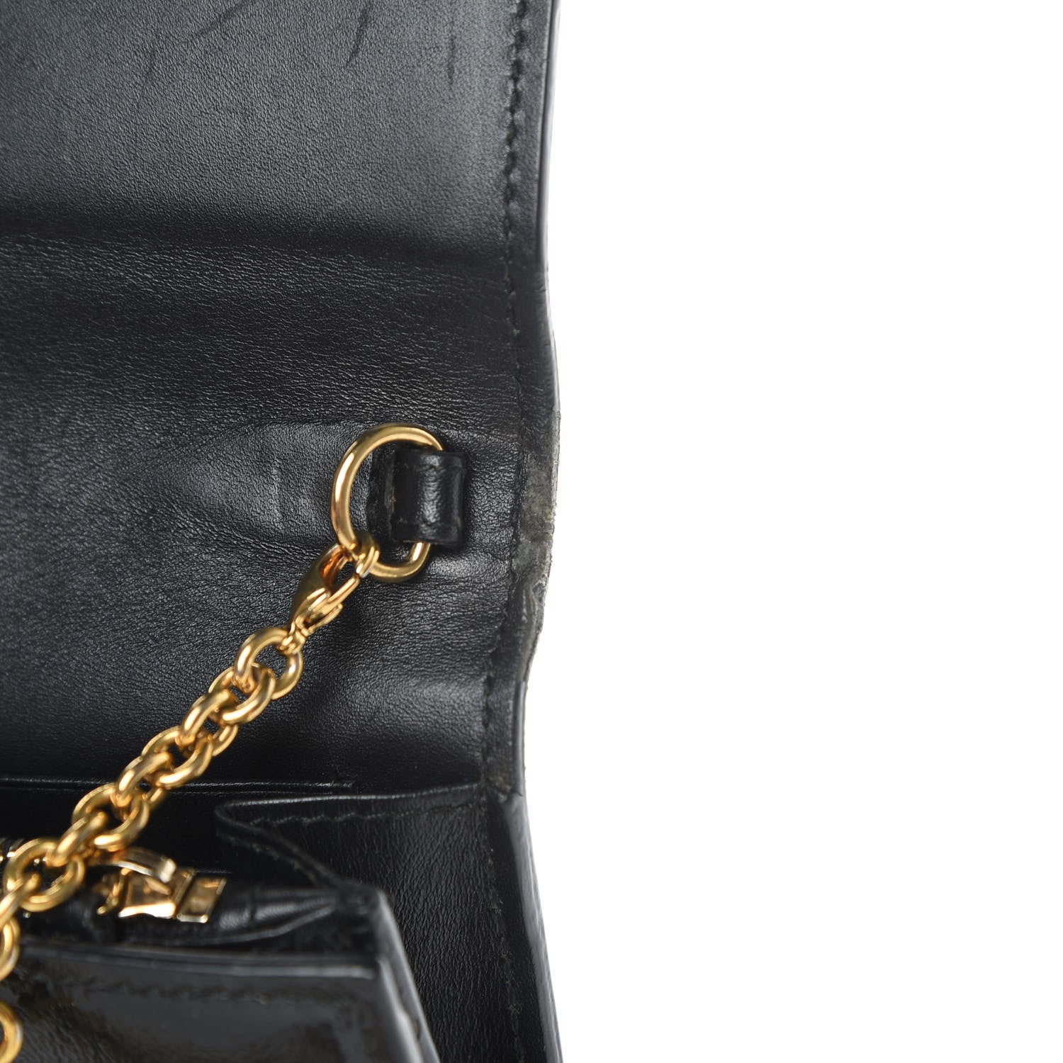 Saint Laurent Textured Patent Belle de Jour Chain Clutch Black 16 of 16