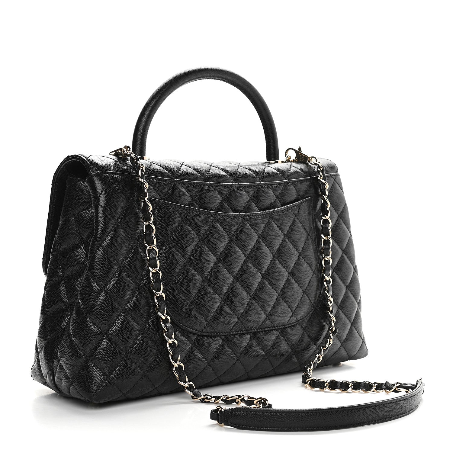Chanel Caviar Quilted Medium Coco Handle Flap Black 2 of 8