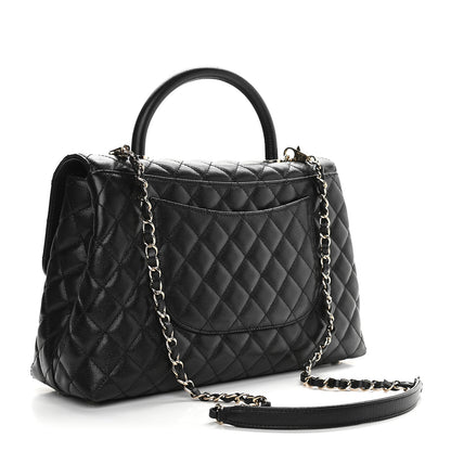 Chanel Caviar Quilted Medium Coco Handle Flap Black 2 of 8