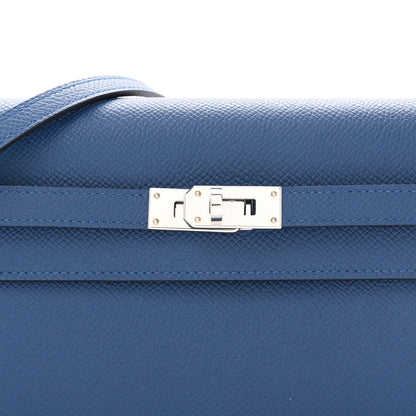 Hermes Epsom Kelly Wallet To Go Bleu Tie 8 of 11