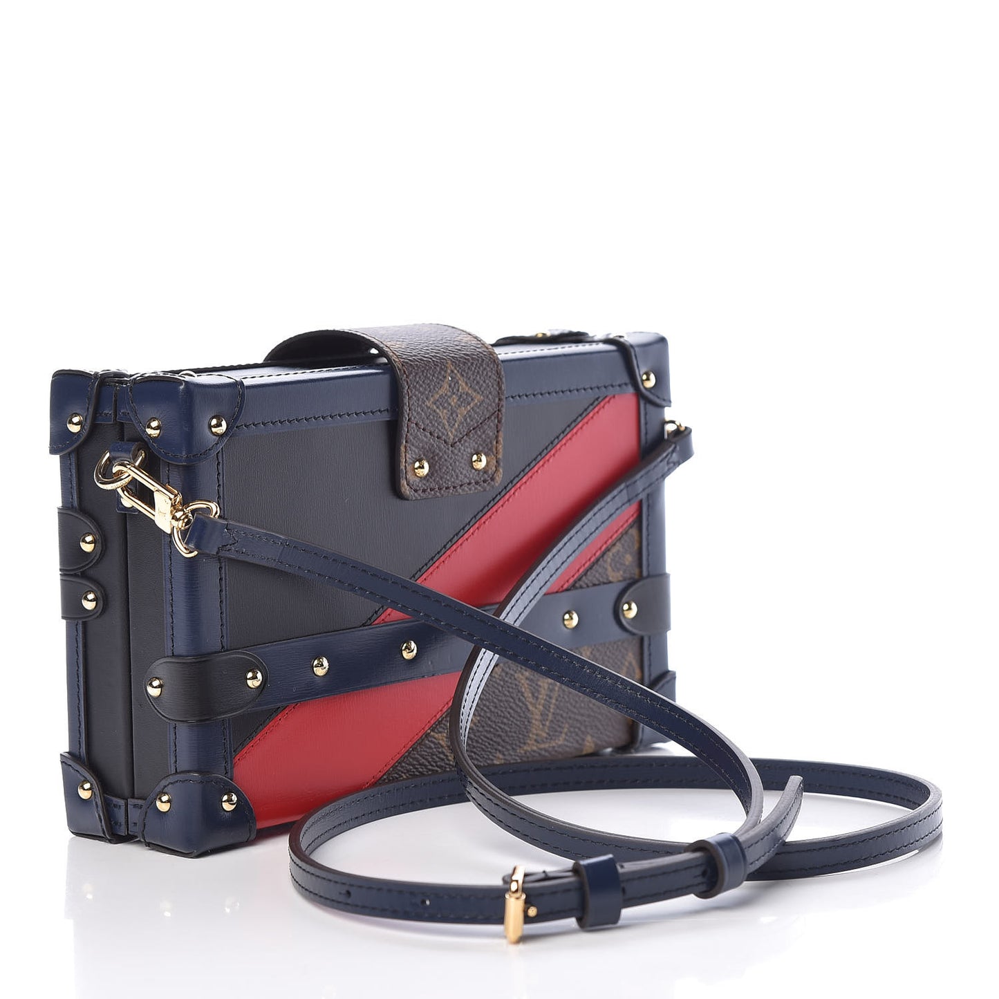 Monogram Malletage Print Petite Malle Marine Rouge