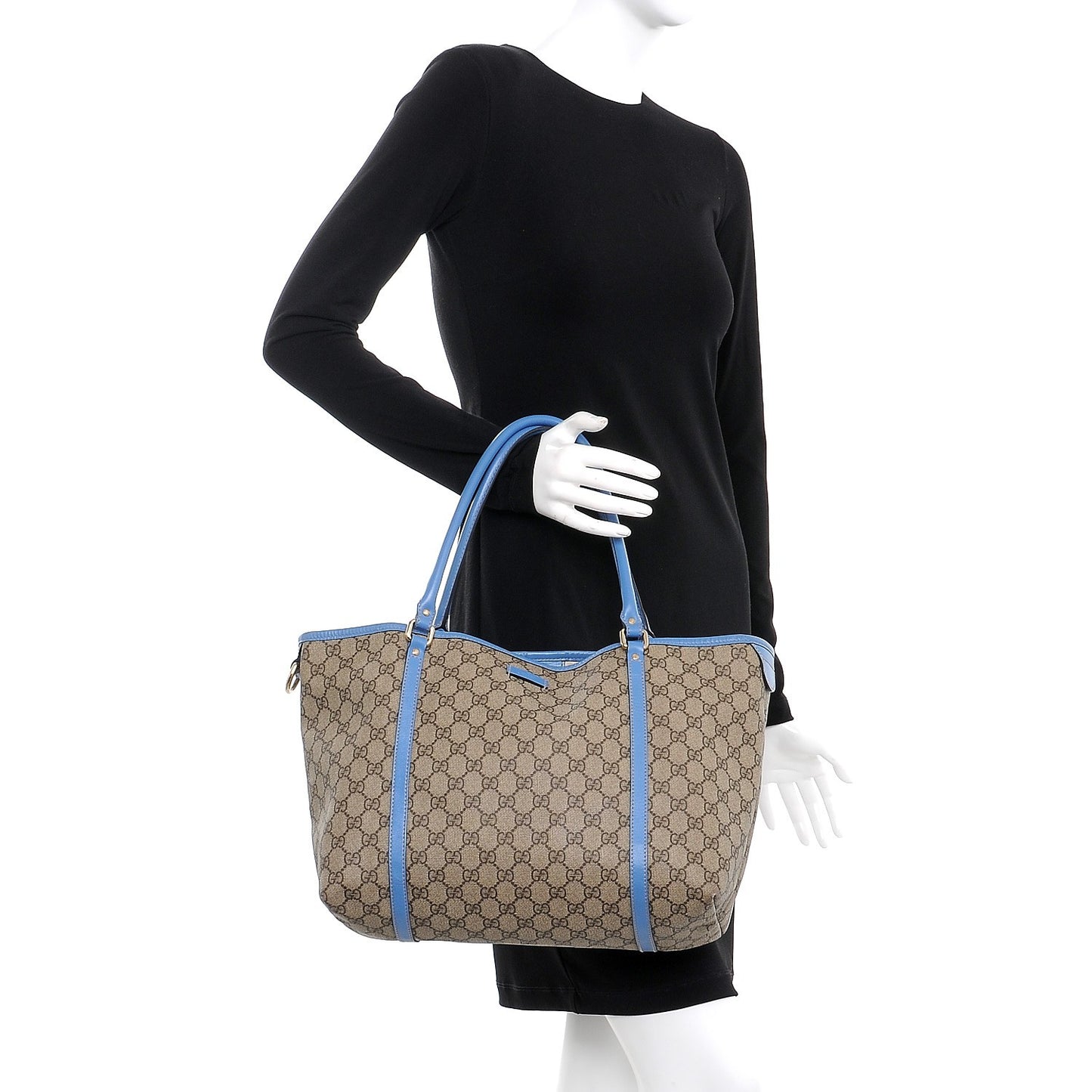 GG Plus Monogram Medium Joy Tote Light Blue
