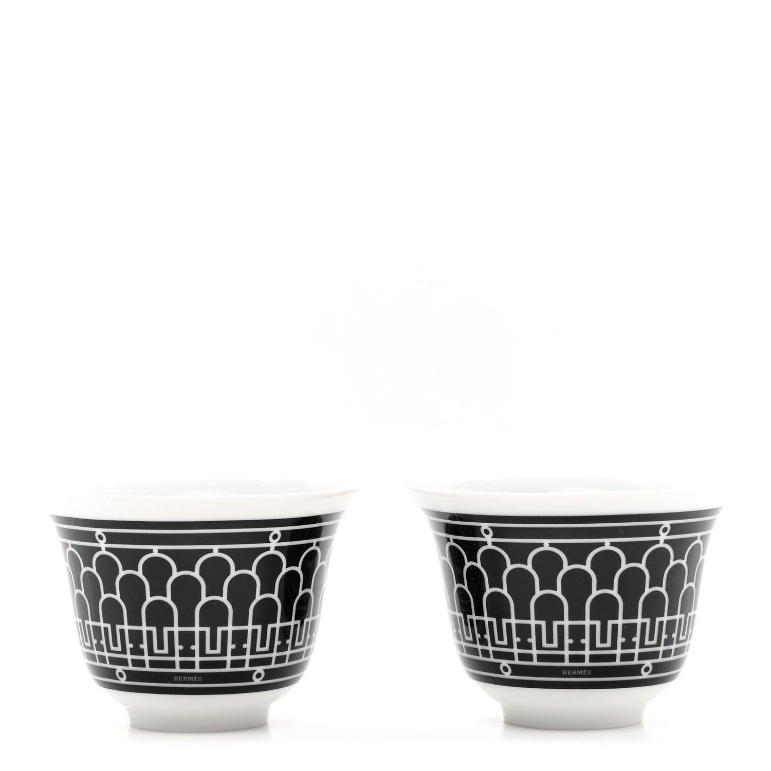 Hermes Porcelain H Deco Mini Cup Set Of 2 1 of 6