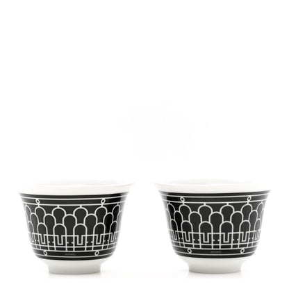 Hermes Porcelain H Deco Mini Cup Set Of 2 1 of 6