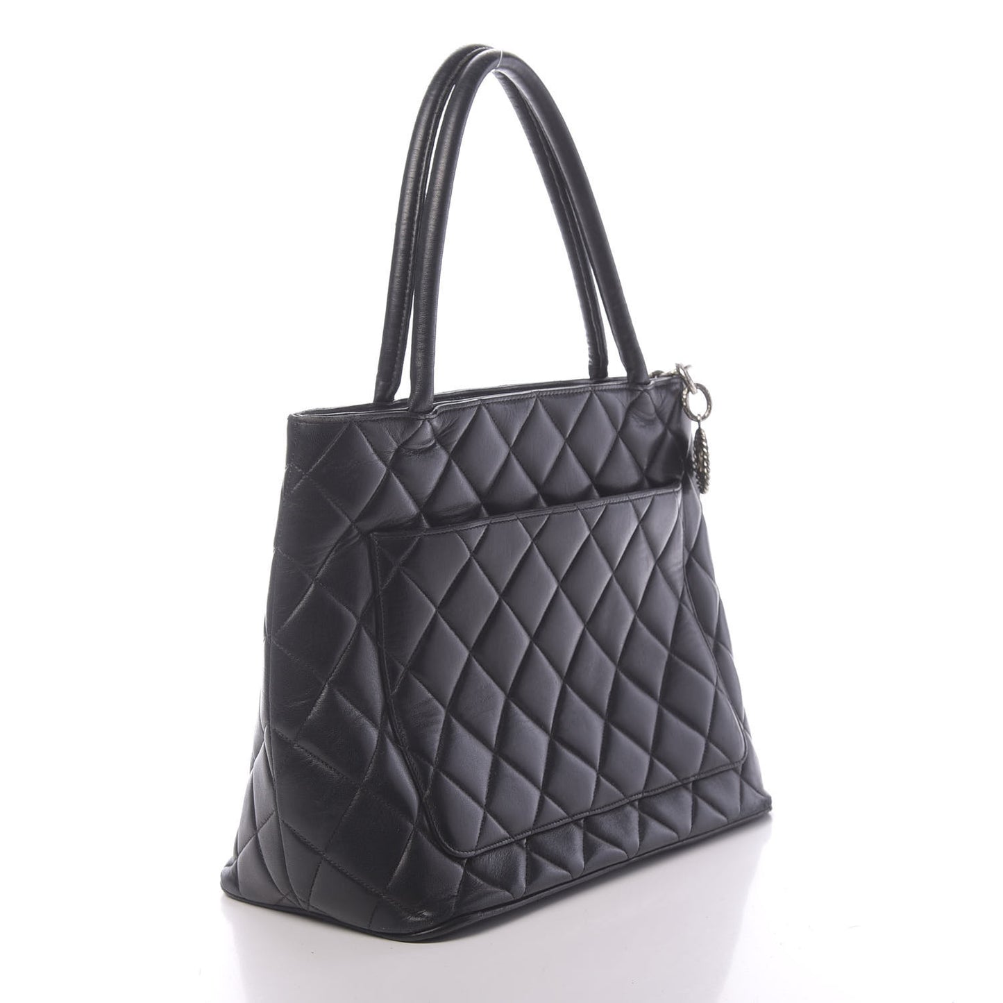 Lambskin Quilted Medallion Tote Black
