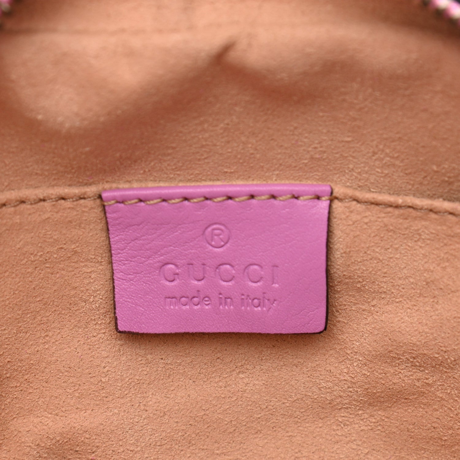 Gucci Calfskin Matelasse Mini GG Marmont Chain Shoulder Bag Candy Mousse 5 of 9