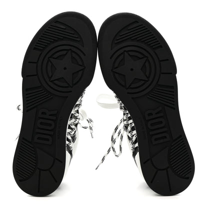 Christian Dior Calfskin Mesh Cutout High Top Sneakers 37 Black White 6 of 9