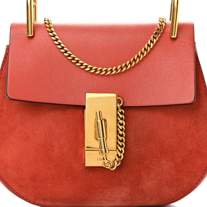 Chloe Suede Smooth Calfskin Drew Shoulder Bag Poppy 7 of 12
