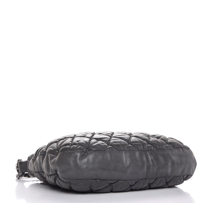 Chanel Calfskin Bubble Quilt Hobo Grey 4 of 7
