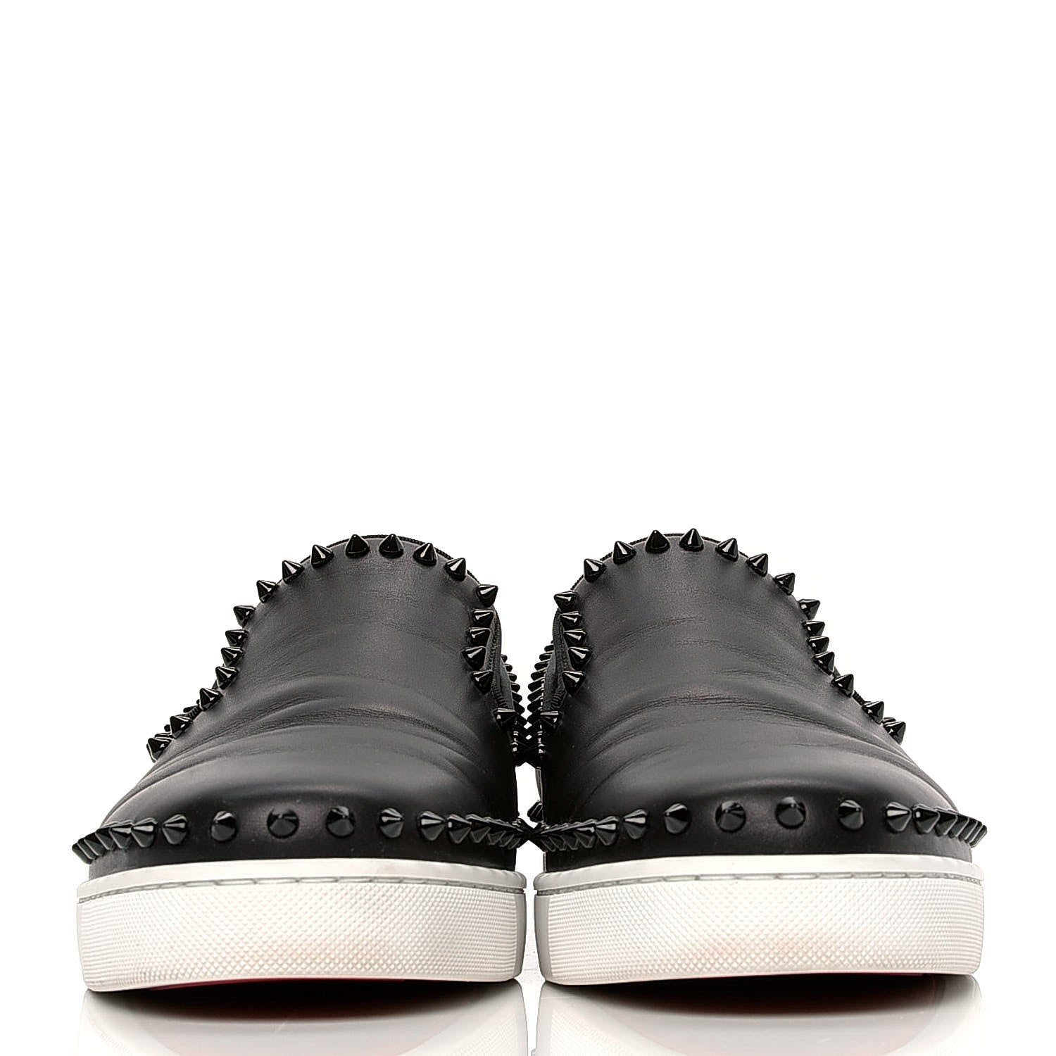 Christian Louboutin Calfskin Spikes Mens Roller Boat Flats 45 Black 2 of 6