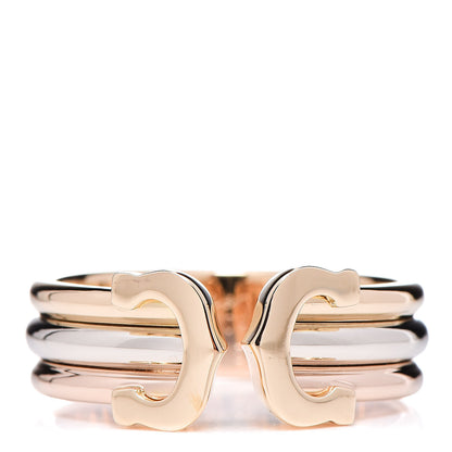 Tiffany CARTIER 18K Pink Yellow White Gold C De Cartier Ring 51 5.75 1 of 4