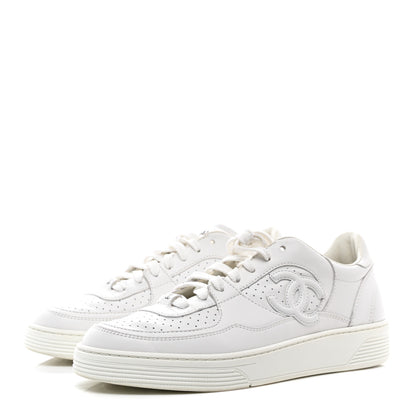 Chanel Calfskin CC Womens Sneakers 39 White 3 of 8