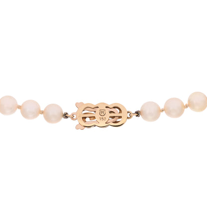 Mikimoto 18K Yellow Gold Akoya Pearl 6.5-7mm Strand Necklace 18.5" 4 of 4