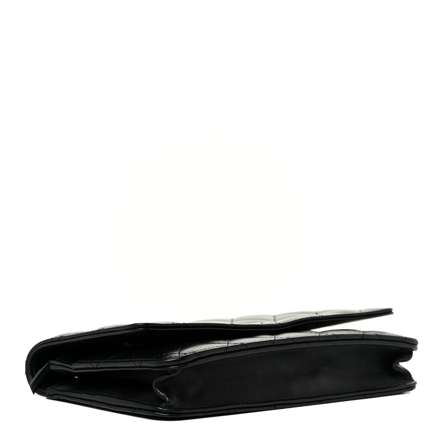 Lambskin Quilted Wallet On Chain WOC Black