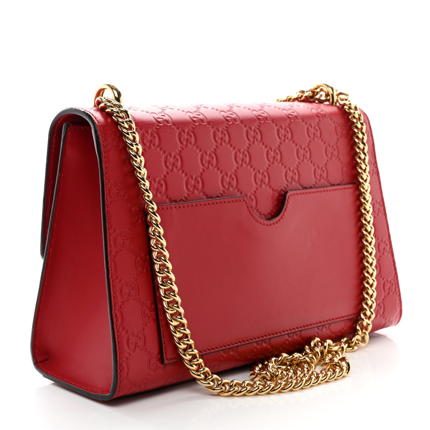 Guccissima Medium Padlock Shoulder Bag Hibiscus Red