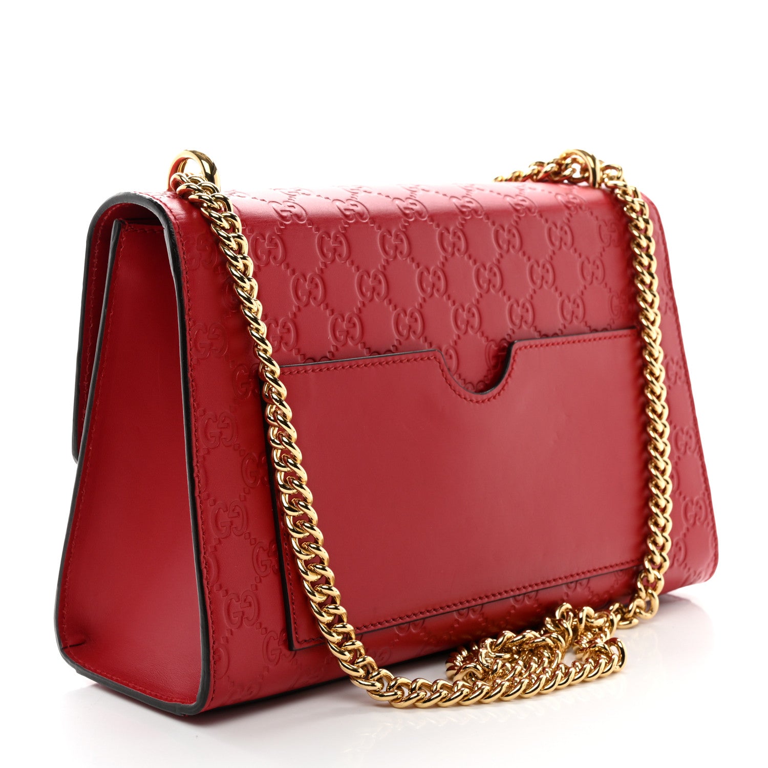Gucci Guccissima Medium Padlock Shoulder Bag Hibiscus Red 3 of 12