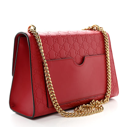 Gucci Guccissima Medium Padlock Shoulder Bag Hibiscus Red 3 of 12