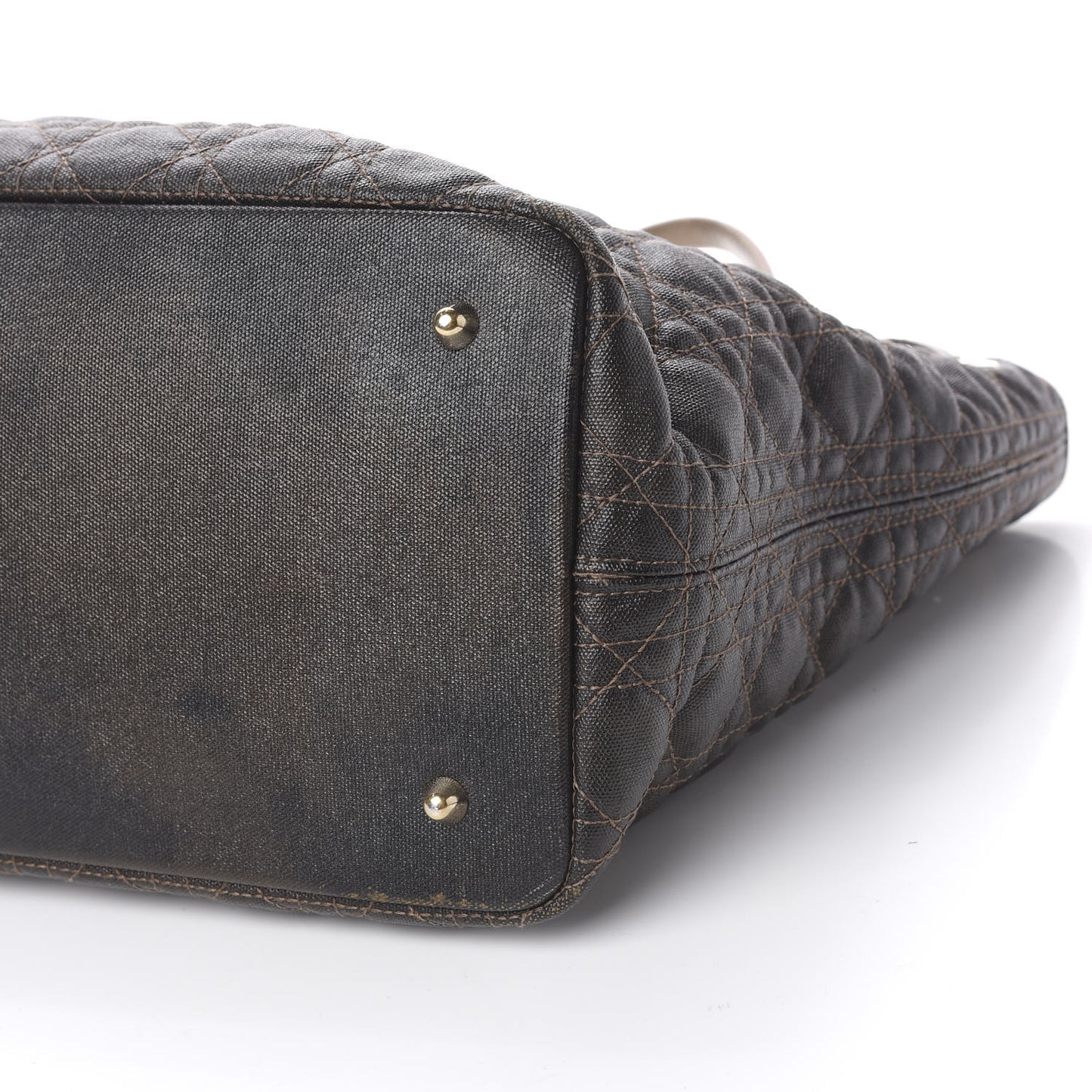 Coated Canvas Cannage Medium Panarea Tote Bronze