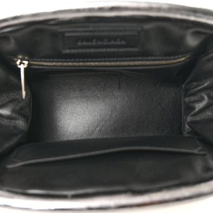 Balenciaga Extra Supple Calfskin Crocodile Embossed Editor Clutch Silver 5 of 7