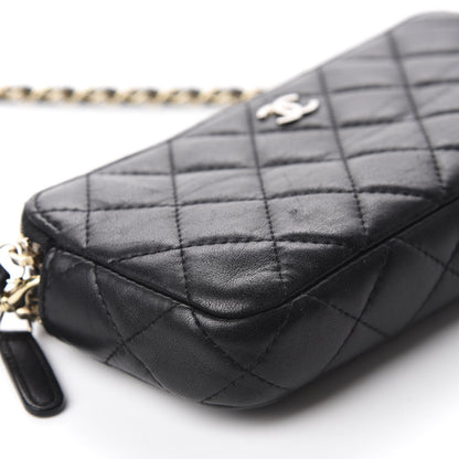 Chanel Lambskin Quilted Small Clutch With Chain Black 6 of 11