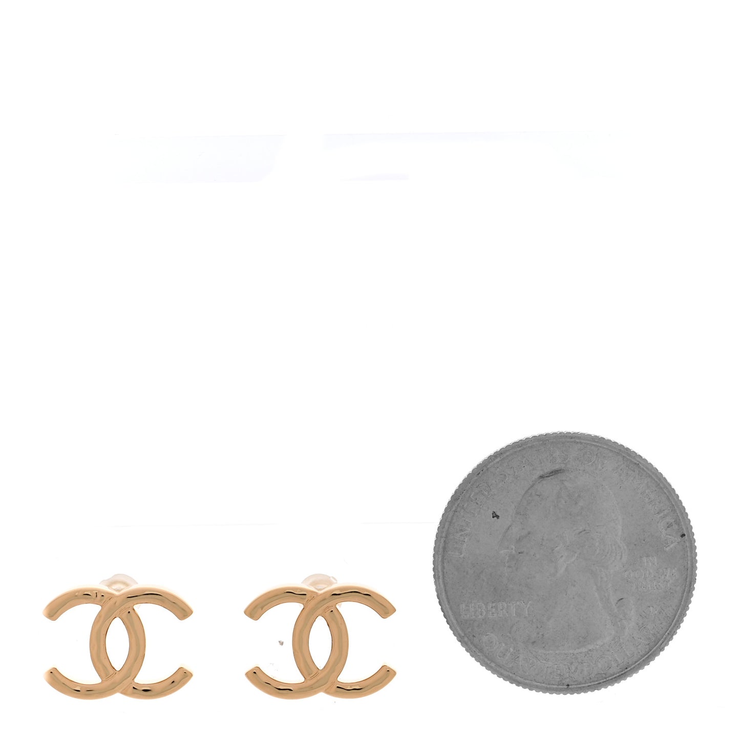 Metal Mini CC Earrings Gold