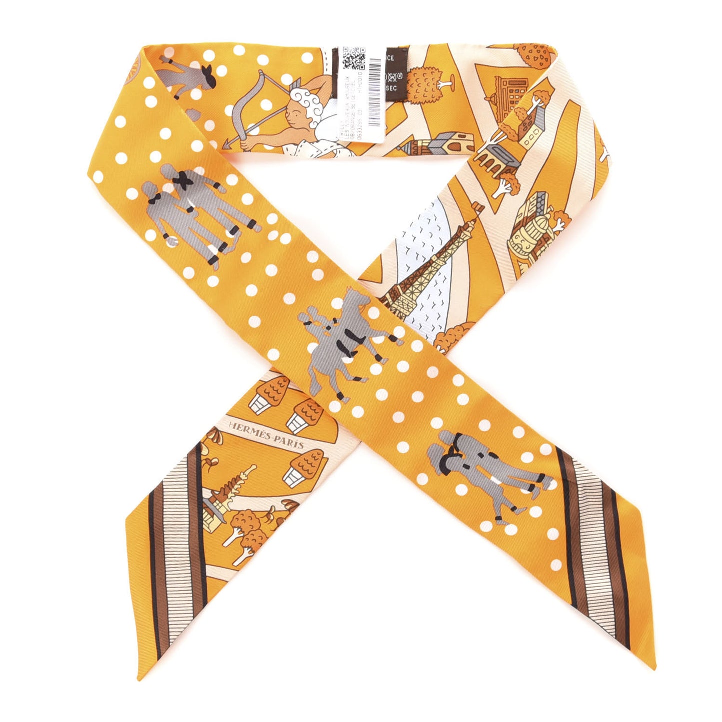 Silk Les Nouveaux Amoureux de Paris Twilly Orange Ciel Beige