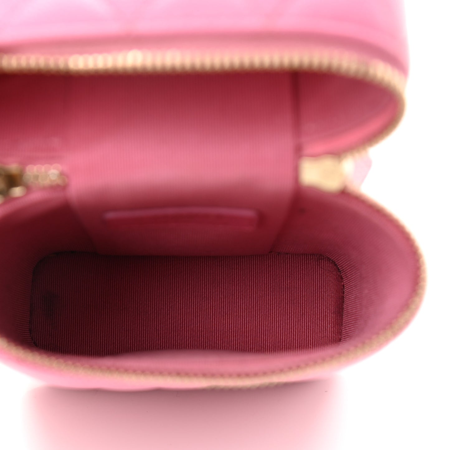 Caviar Quilted Phone Holder With Chain Pink