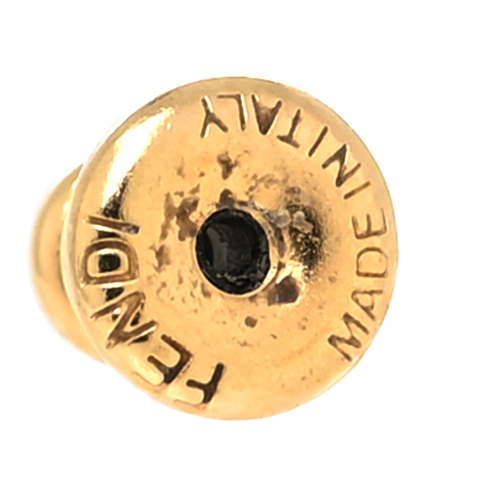Fendi Metal FF Stud Earrings Gold 4 of 4