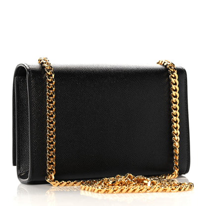 Saint Laurent Grain De Poudre Small Monogram Kate Satchel Black 3 of 9