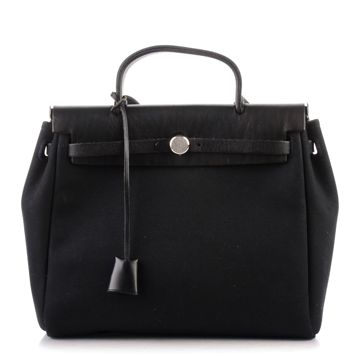 Toile Vache Calfskin Herbag 30 PM Natural Black