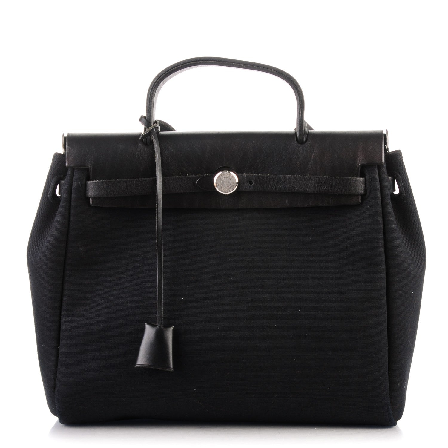 Hermes Toile Vache Calfskin Herbag 30 PM Natural Black 1 of 9