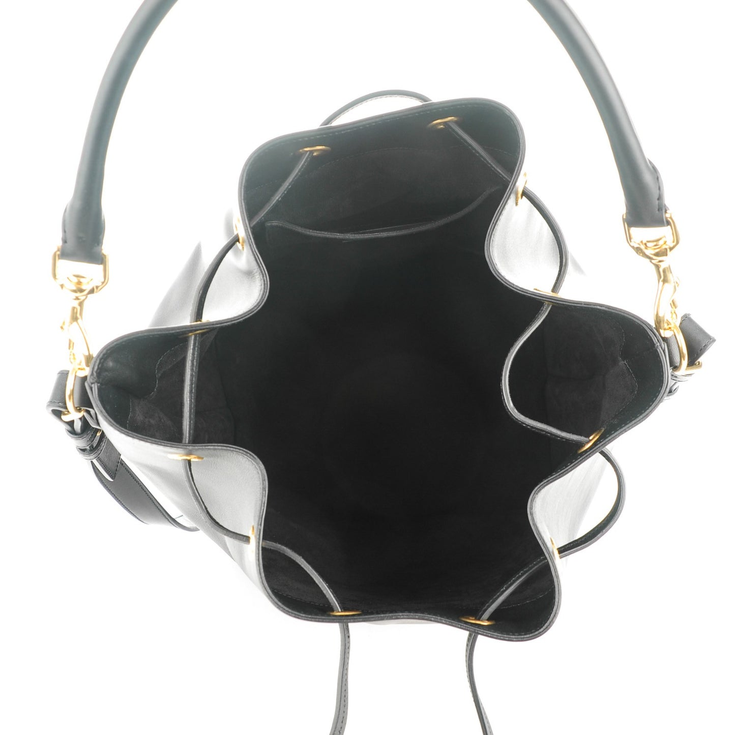 Calfskin Large Emmanuelle Bucket Bag Black