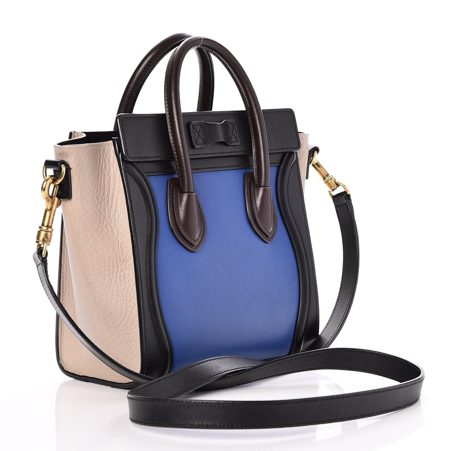 Smooth Calfskin Bullhide Nano Tri-Color Luggage Indigo