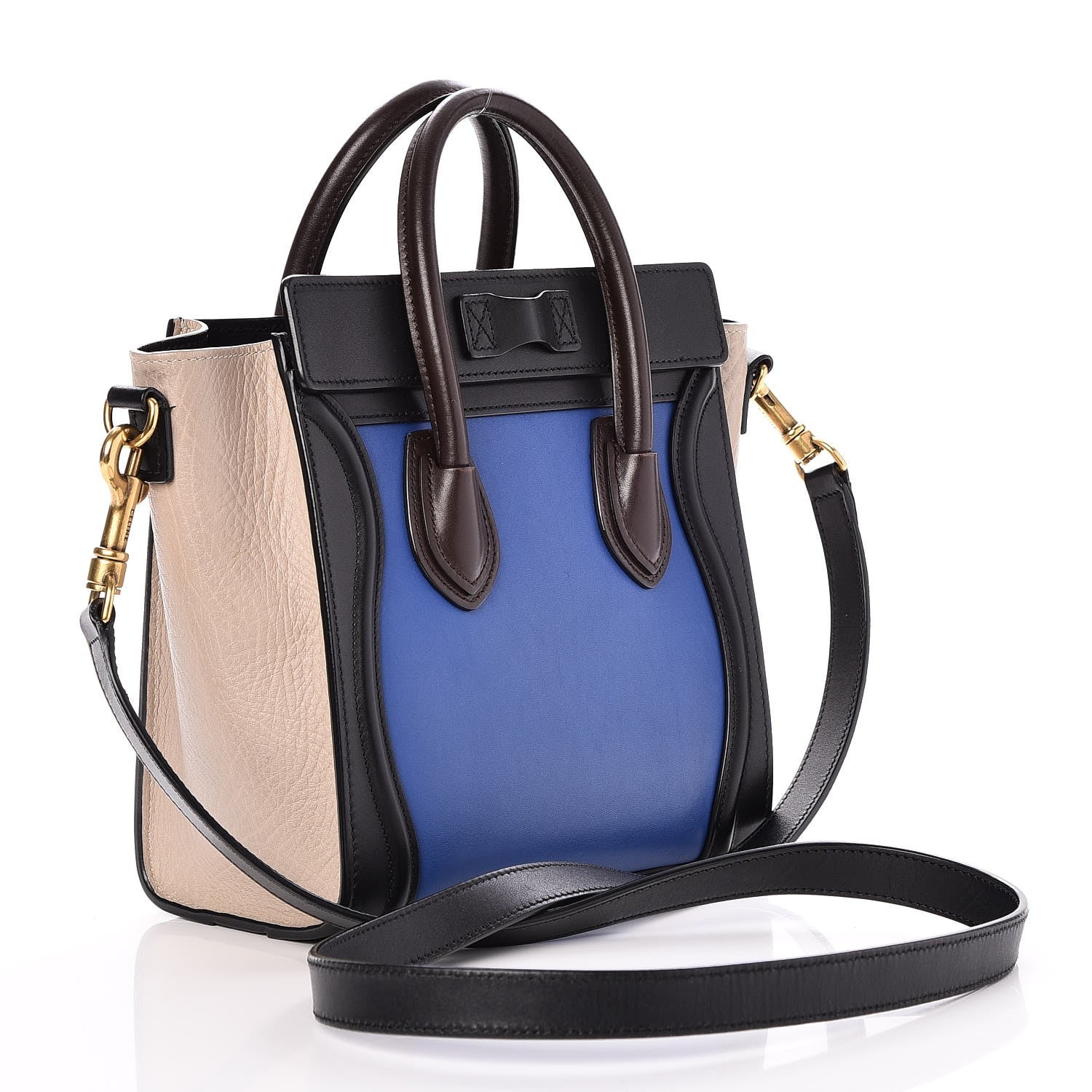 Celine Smooth Calfskin Bullhide Nano Tri-Color Luggage Indigo 3 of 7