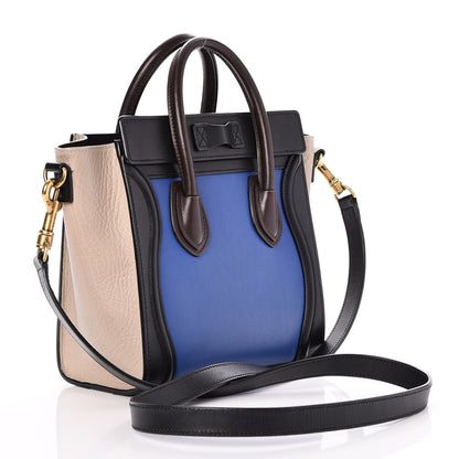 Celine Smooth Calfskin Bullhide Nano Tri-Color Luggage Indigo 3 of 7