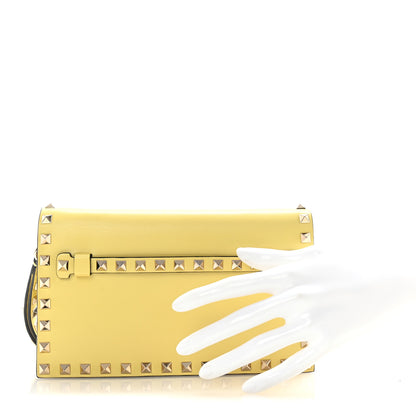 Valentino Garavani Nappa Rockstud Wristlet Clutch Light Yellow 2 of 6