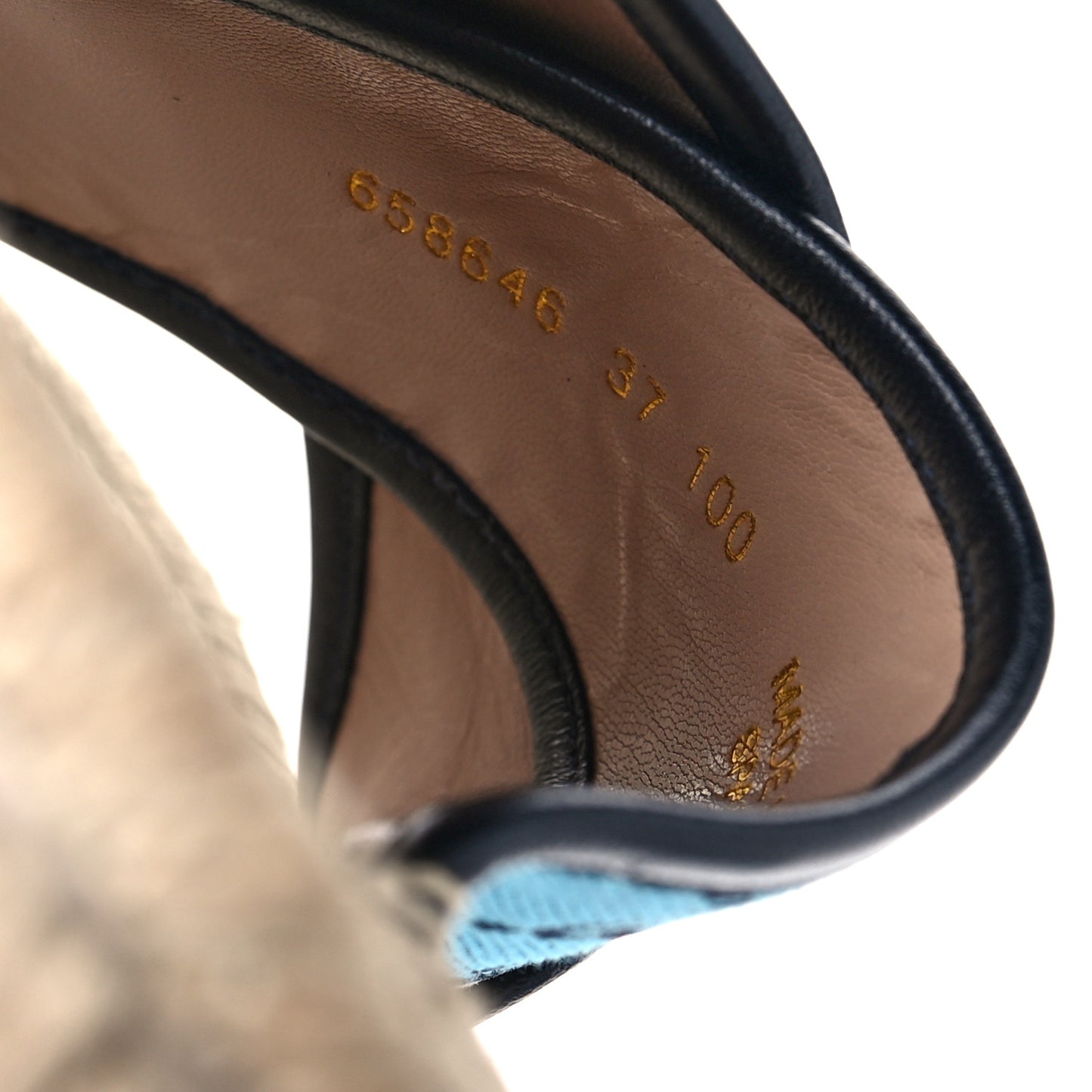 Monogram Multicolor Criss Cross Espadrille Sandals 37 Light Blue