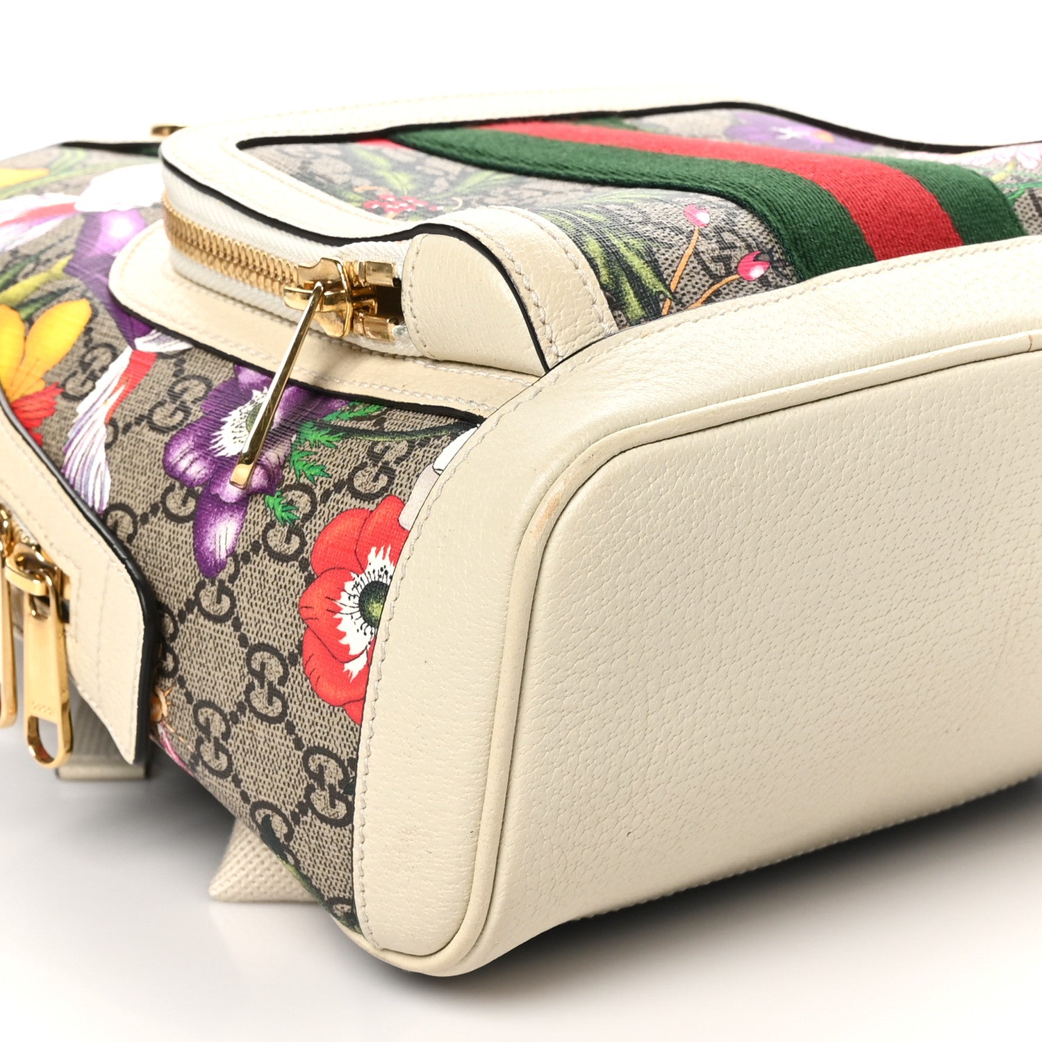 Gucci GG Supreme Monogram Flora Web Small Ophidia Day Backpack White 9 of 11