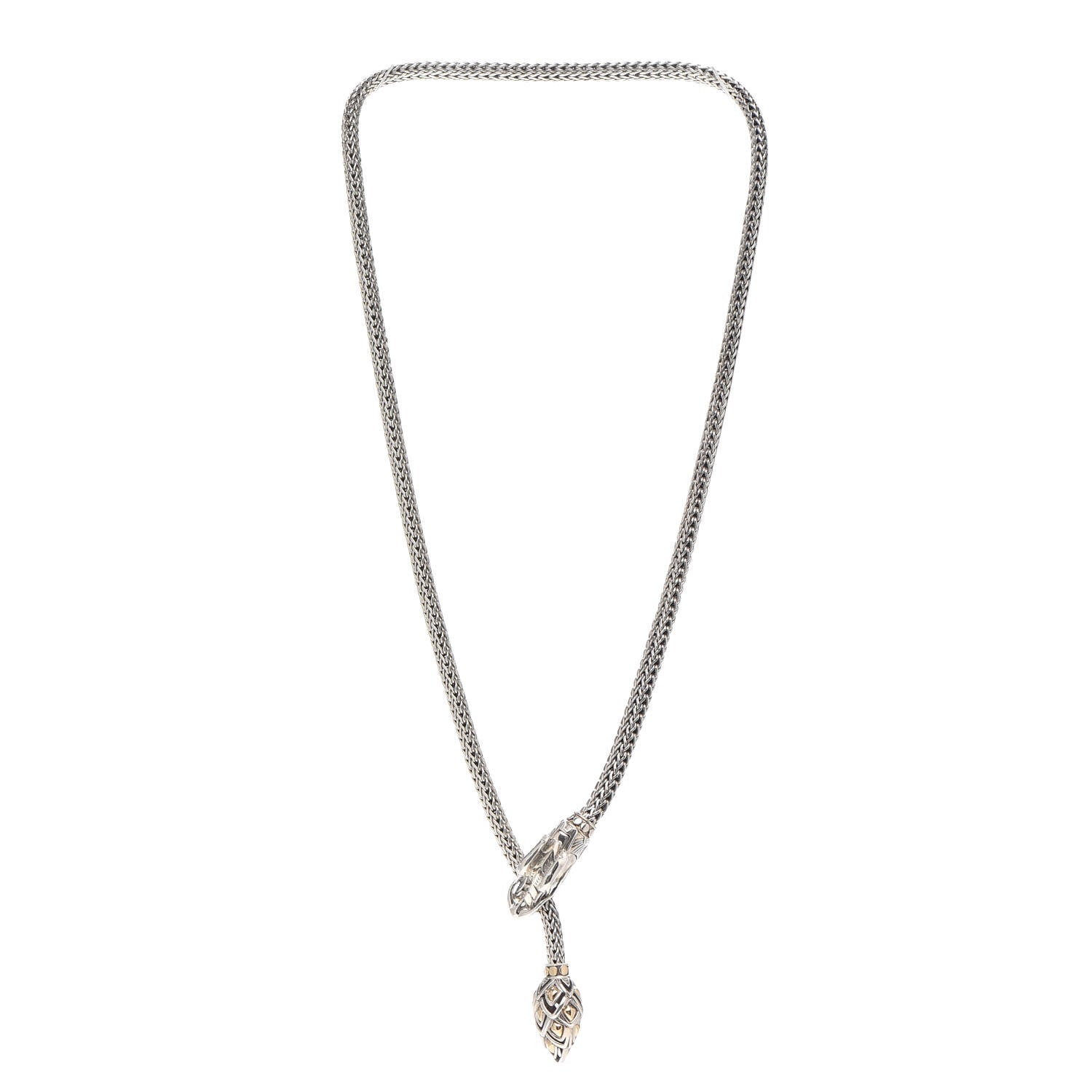 John Hardy Sterling Silver 18K Yellow Gold Legends Naga Dragon Lariat Necklace 2 of 4