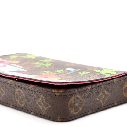 Louis Vuitton Monogram 2021 Christmas Animation Hollywood Pochette Felicie Chain Wallet Fuchsia 9 of 9