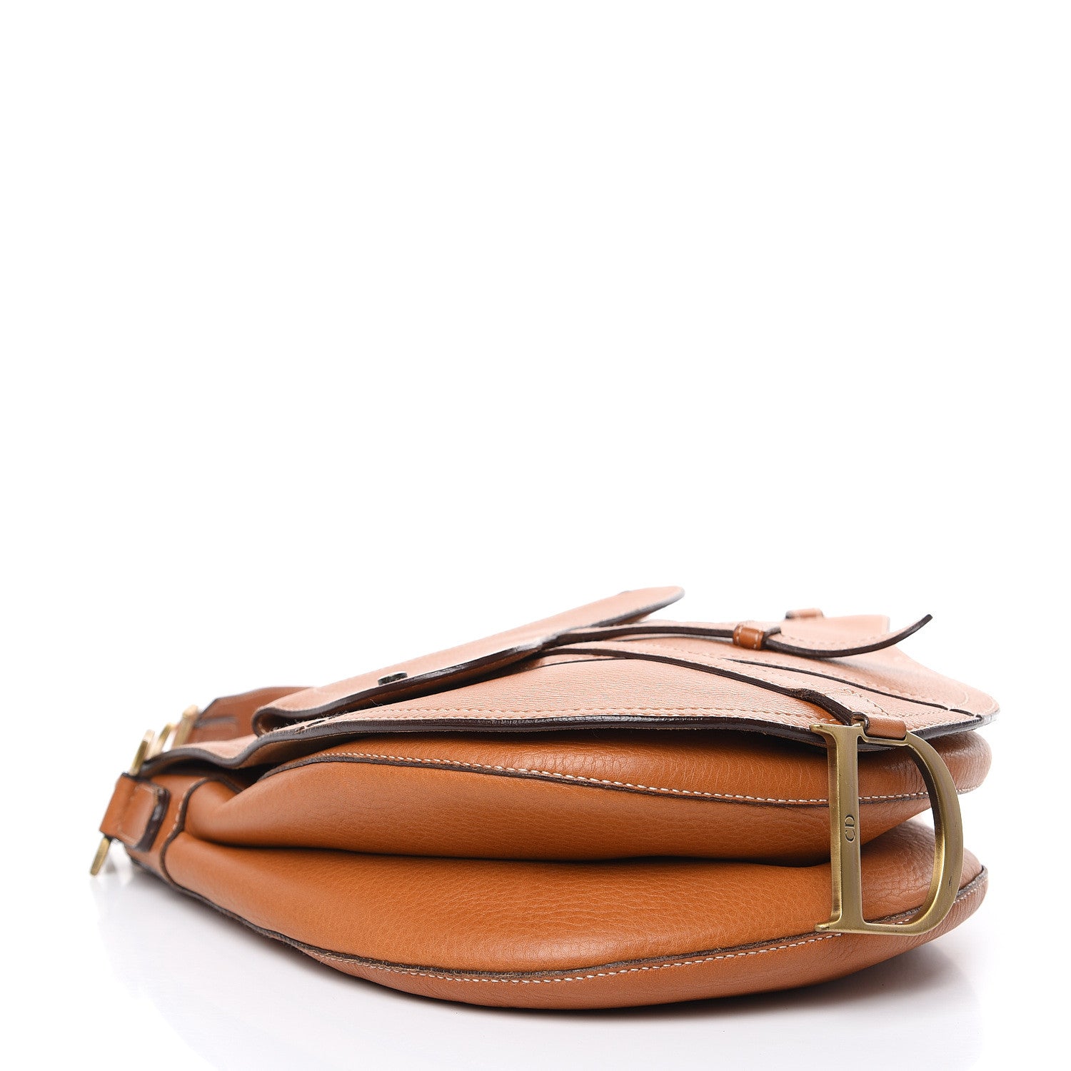 Christian Dior Calfskin Baudrier Saddle Bag Tan 4 of 13