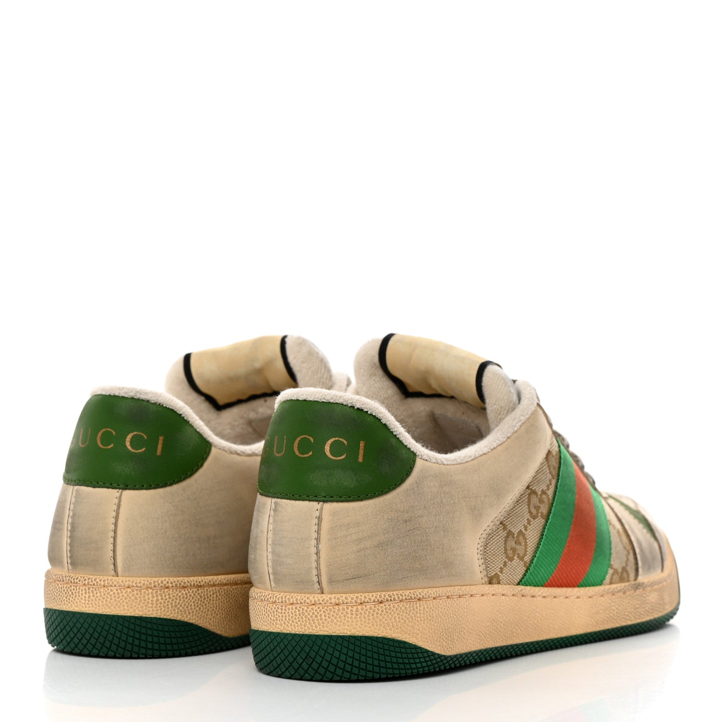 GG Monogram Nubuck Web Mens Screener Sneakers New Sand Dusty 7 Milk Vintage Green