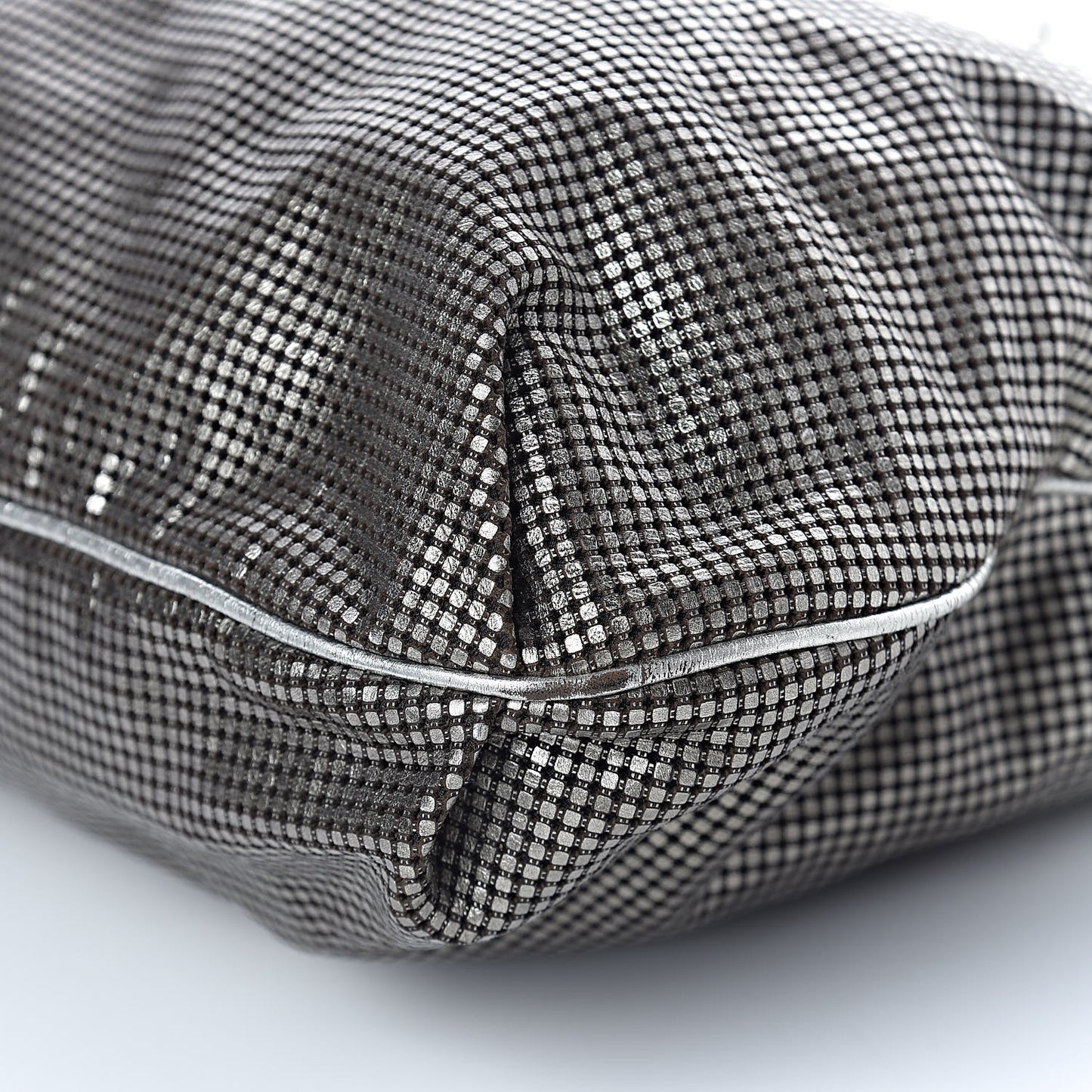 Metallic Perforated Lambskin Hollywood Hobo Silver