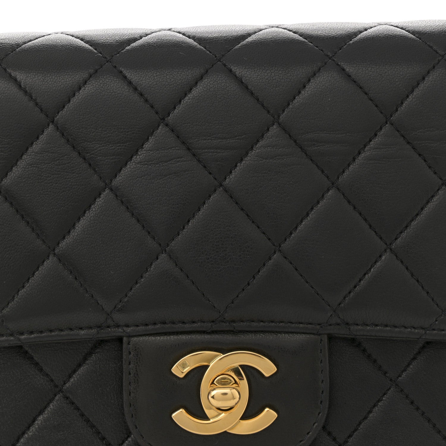 Chanel Lambskin Quilted Medium Rectangular Kelly Flap Bag Black 7 of 11
