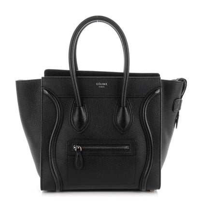 Celine Drummed Calfskin Micro Luggage Black 1 of 7