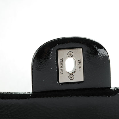 Chanel Distressed Patent Calfskin Quilted Mini Square Flap Black 5 of 8
