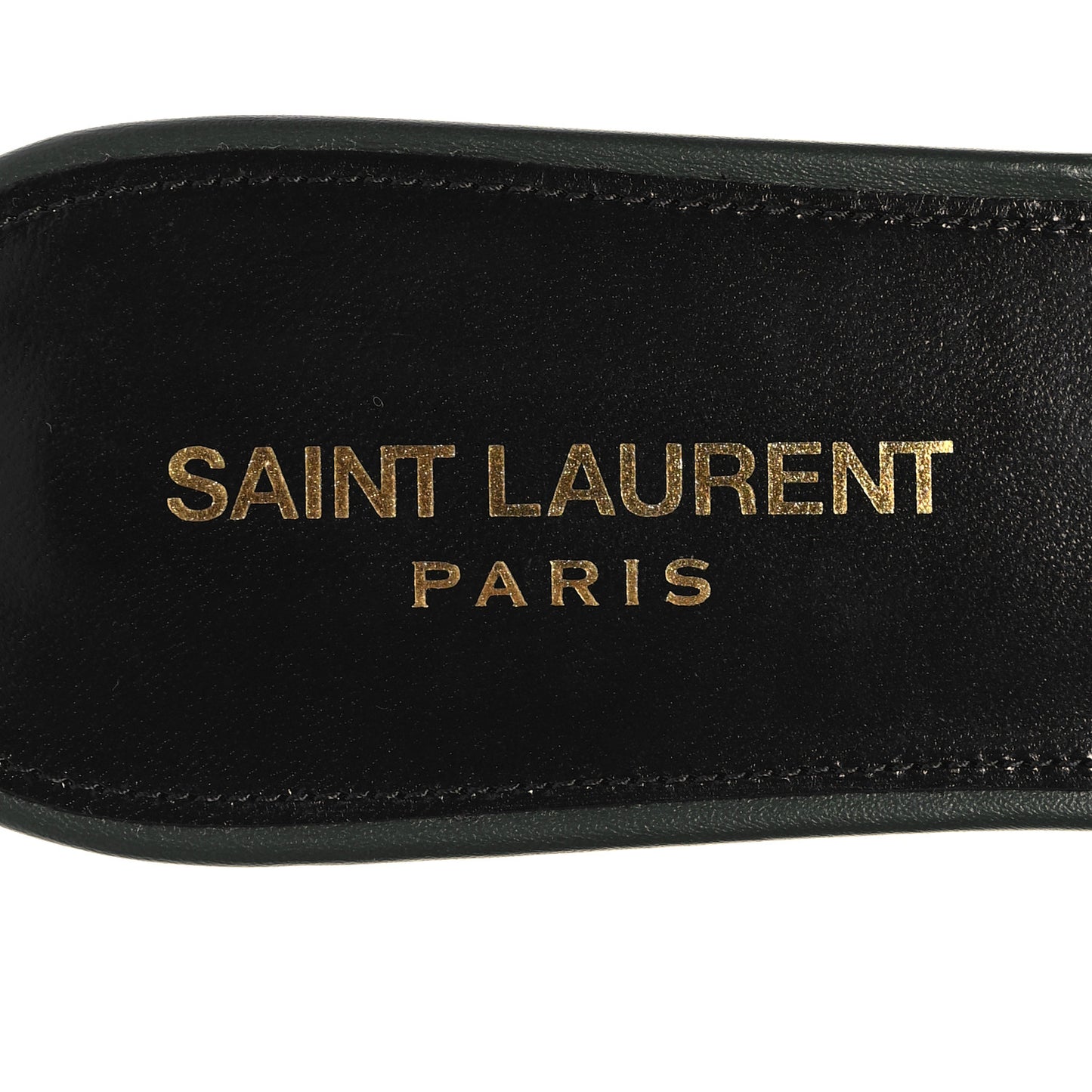 Calfskin Tribute 05 Slide Sandals 37.5 Vert Fonce