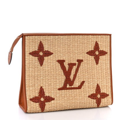 Louis Vuitton Raffia Monogram Giant Toiletry Pouch 26 Tan 3 of 8